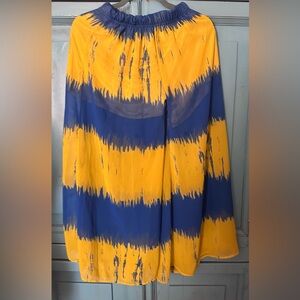 Yellow and Blue Sheer Palazzo Pants